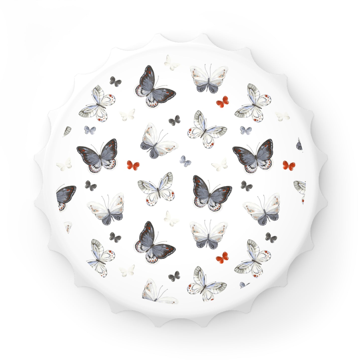 Butterfly Pattern Bottle Opener — Floral Butterfly Kitchen Bar Accessory