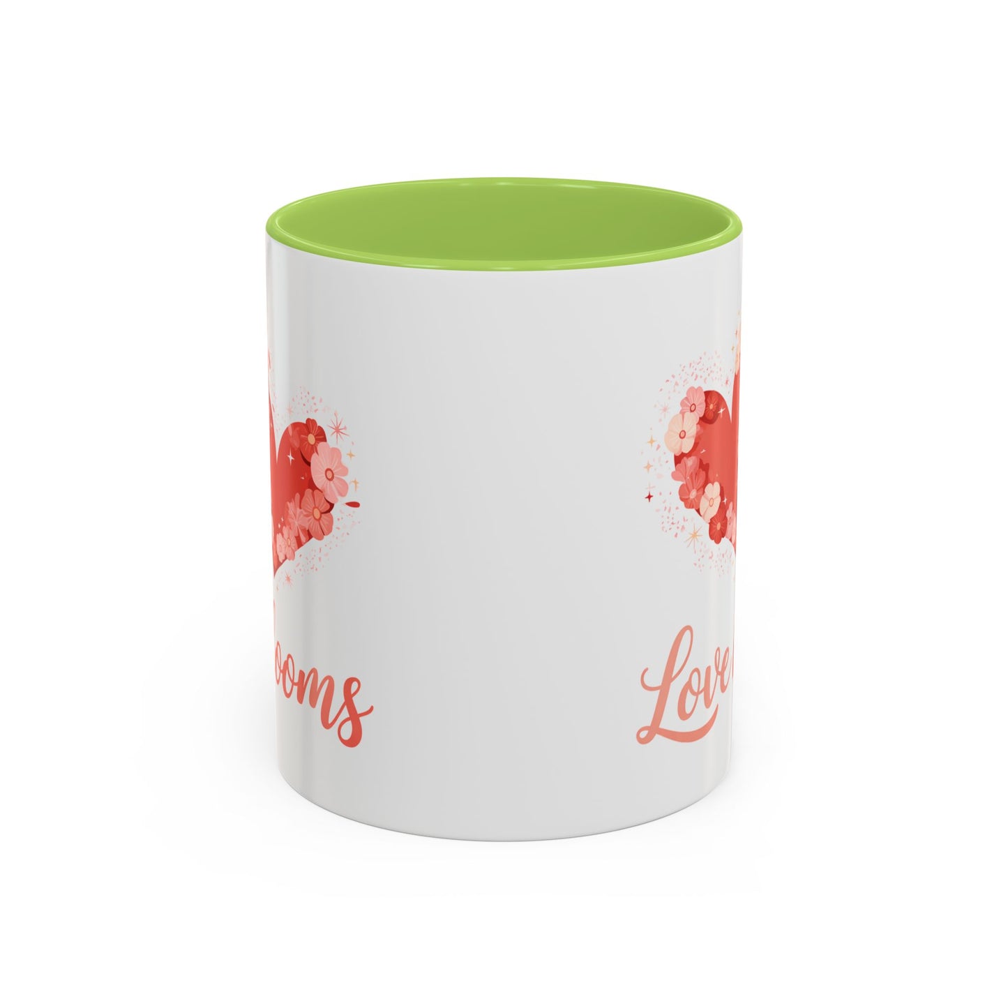 Love Blooms Accent Coffee Mug — Floral Heart 11/15oz