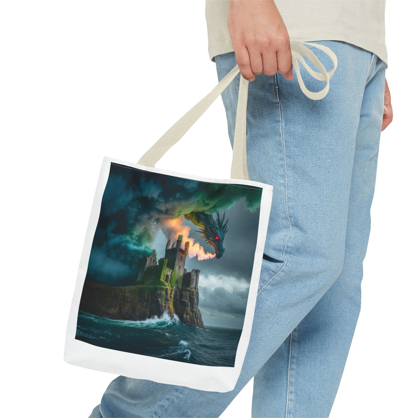 Fantasy Dragon Tote Bag - Magical Castle Design, Eco-Friendly Shopping Bag, Gift for Fantasy Lovers, Unique Beach Tote, Book Bag, [...]