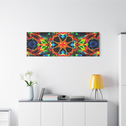 Kaleidoscope Neon Mandala Matte Canvas