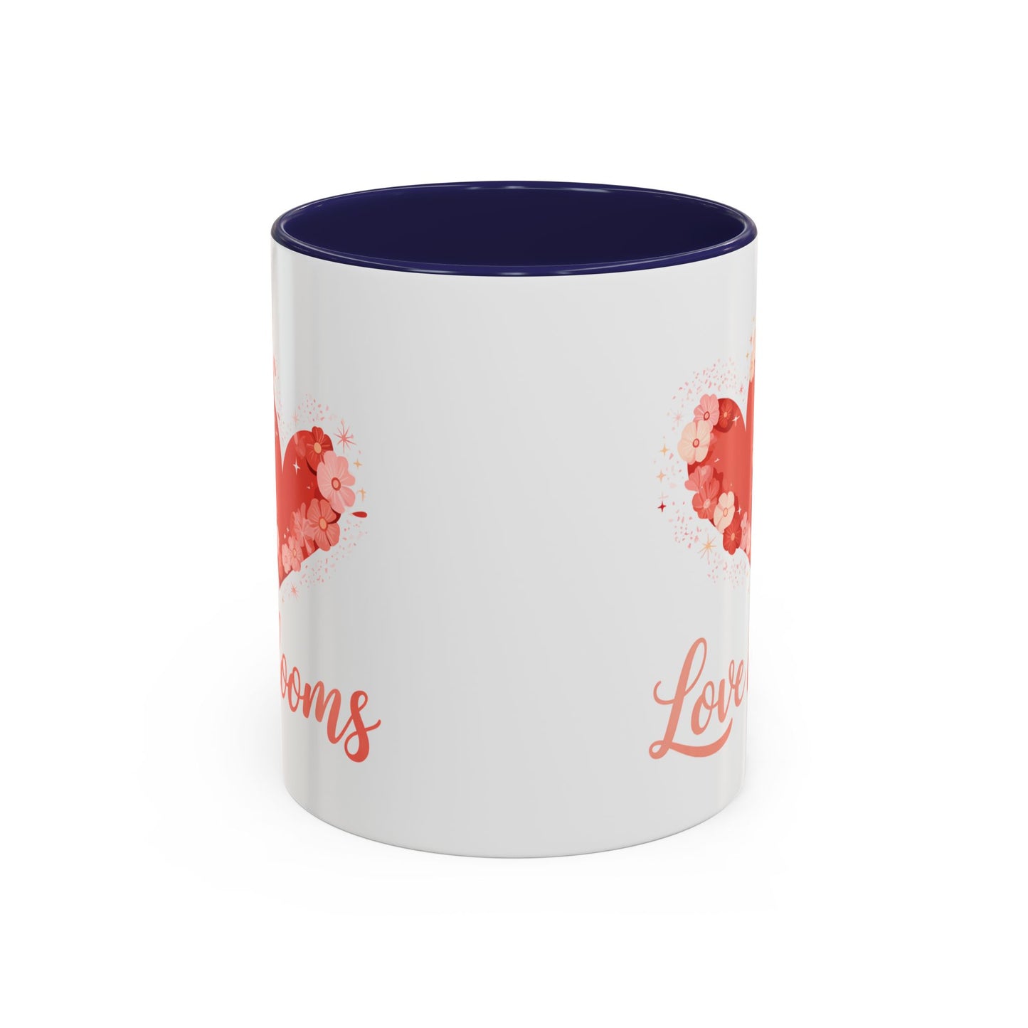 Love Blooms Accent Coffee Mug — Floral Heart 11/15oz