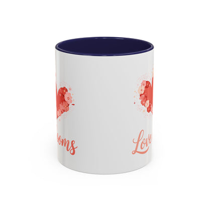 Love Blooms Accent Coffee Mug — Floral Heart 11/15oz
