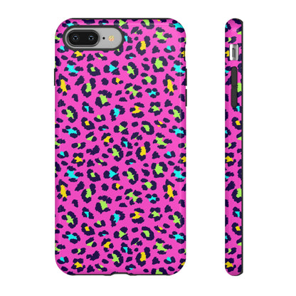 iPhone Pink Neon Leopard Phone Case — Bold Protective iPhone Cover