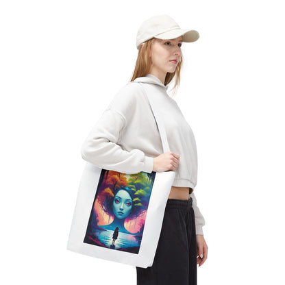 Dreamscape Portrait Tote Bag — Surreal Forest Girl Art