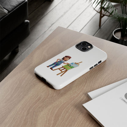 iPhone Artist Painter Phone Case — Cute Female Artist with Easel Protective iPhone Cover