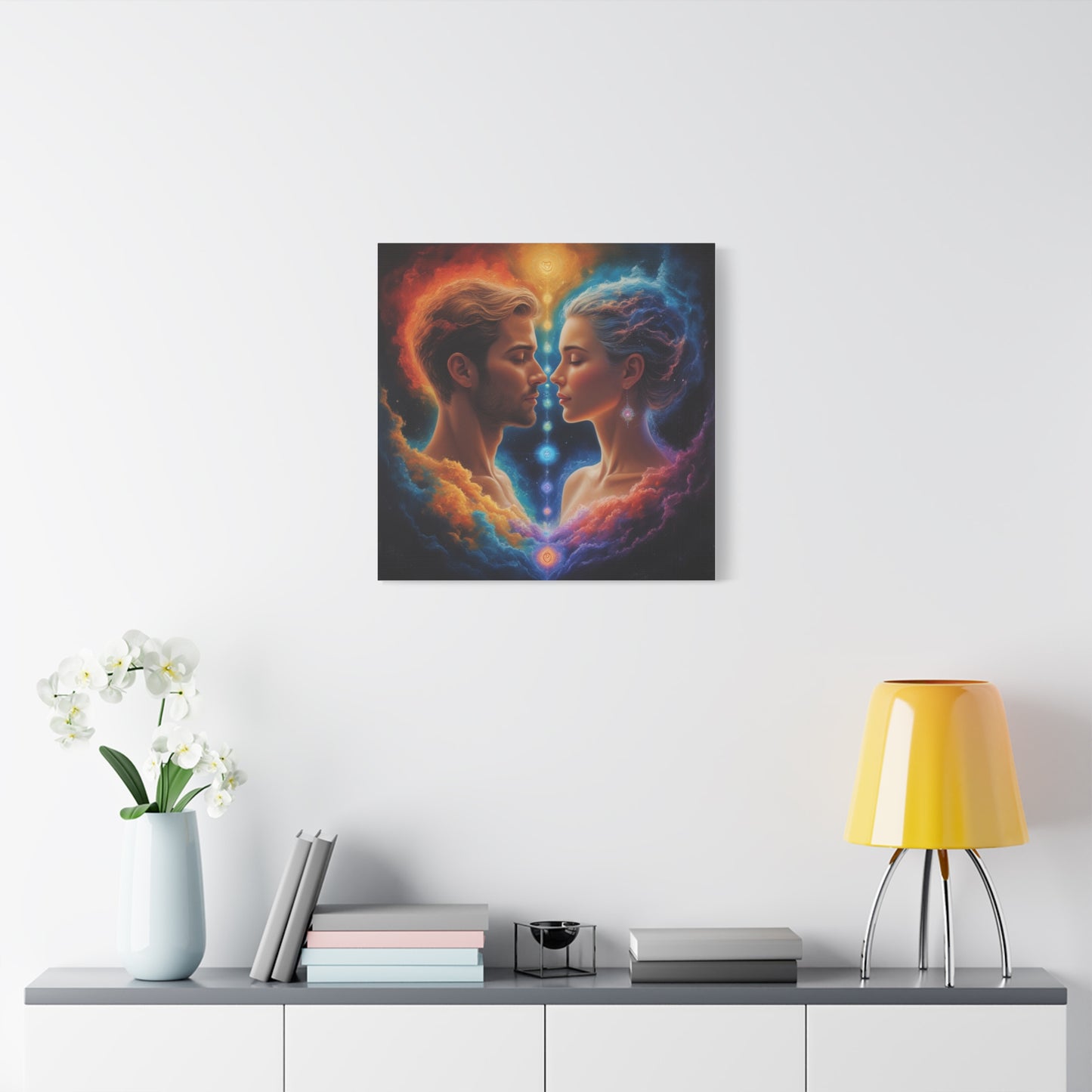 Spiritual Lovers Matte Canvas Print — Energetic Soulmate Portrait