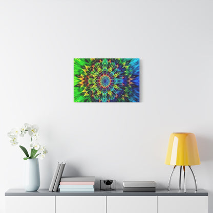 Psychedelic Kaleidoscope Matte Canvas Wall Art — Vibrant Mandala Stretched Canvas