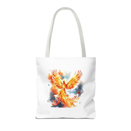 Phoenix Watercolor Tote Bag – Vibrant Rising Bird All-Over Print Tote