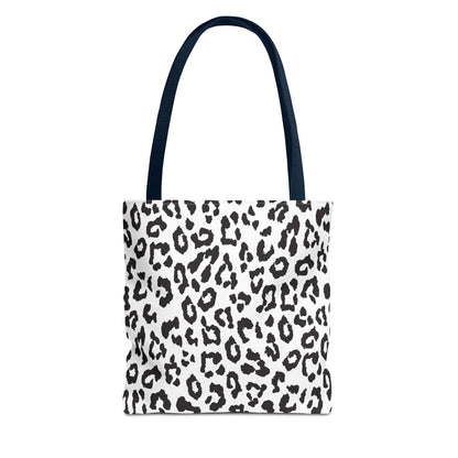 Black & White Leopard Print Tote Bag — Chic Animal-Print Tote for Everyday Use