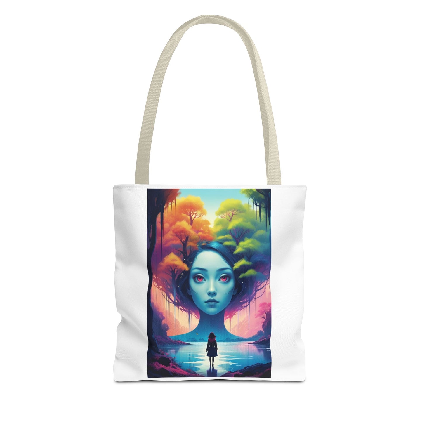 Dreamscape Portrait Tote Bag — Surreal Forest Girl Art