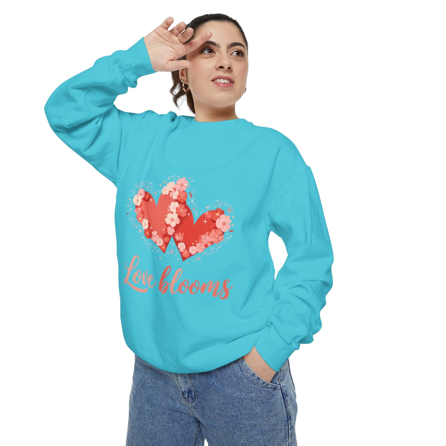 Love Blooms Heart Sweatshirt — Floral Valentine Pullover