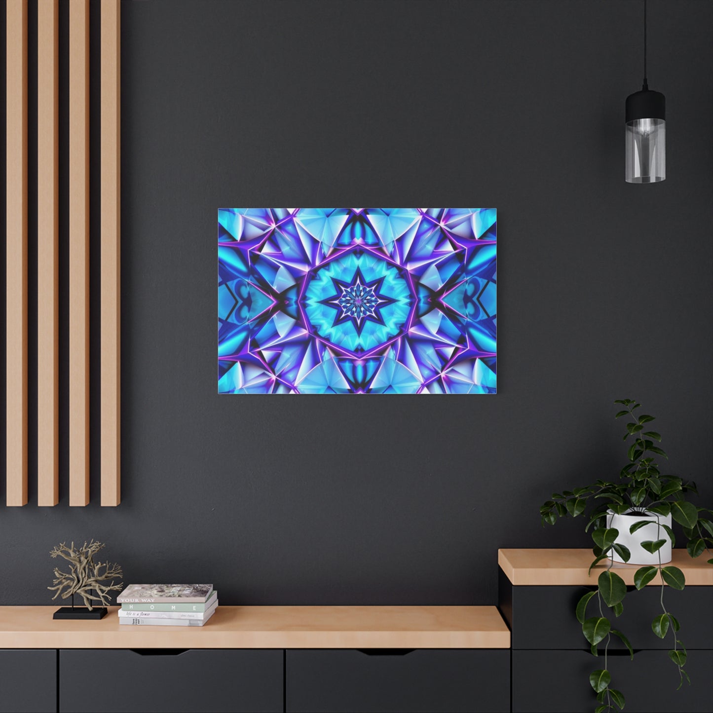 Blue Kaleidoscope Matte Canvas Wall Art – Stretched 1.25"