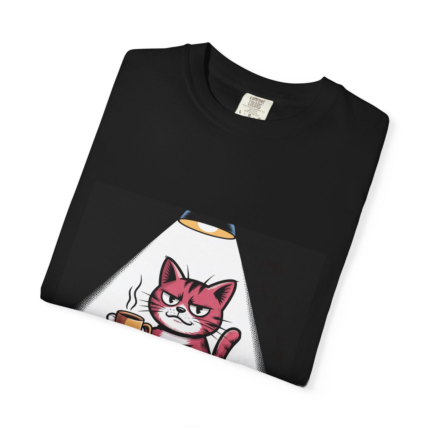 Camiseta divertida de gato y café: "Si valoras tu vida, déjame terminar mi café".