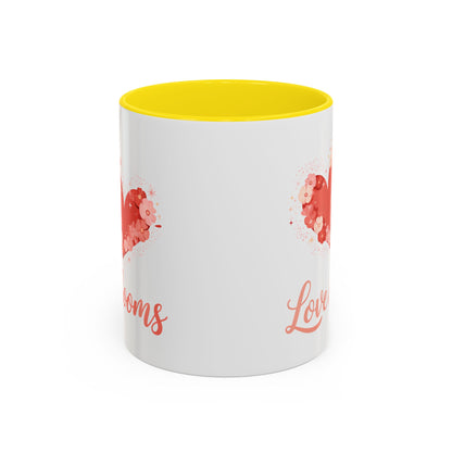 Love Blooms Accent Coffee Mug — Floral Heart 11/15oz