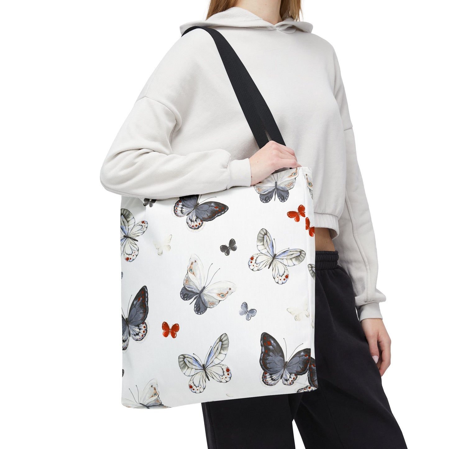 Butterfly Pattern Tote Bag — Lightweight Floral Tote for Everyday Use