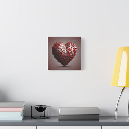 Valentine Heart Mosaic Matte Canvas Wall Art — Stretched 1.25"