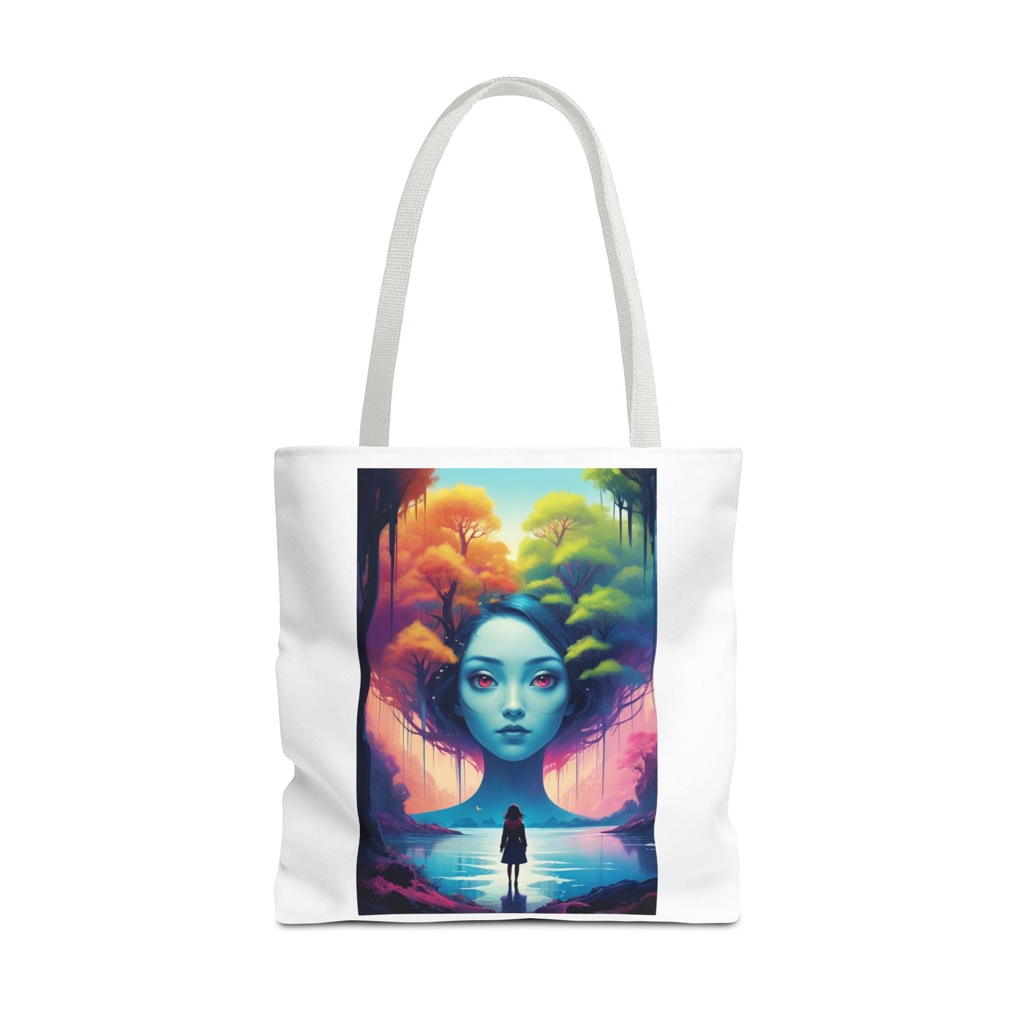 Dreamscape Portrait Tote Bag — Surreal Forest Girl Art