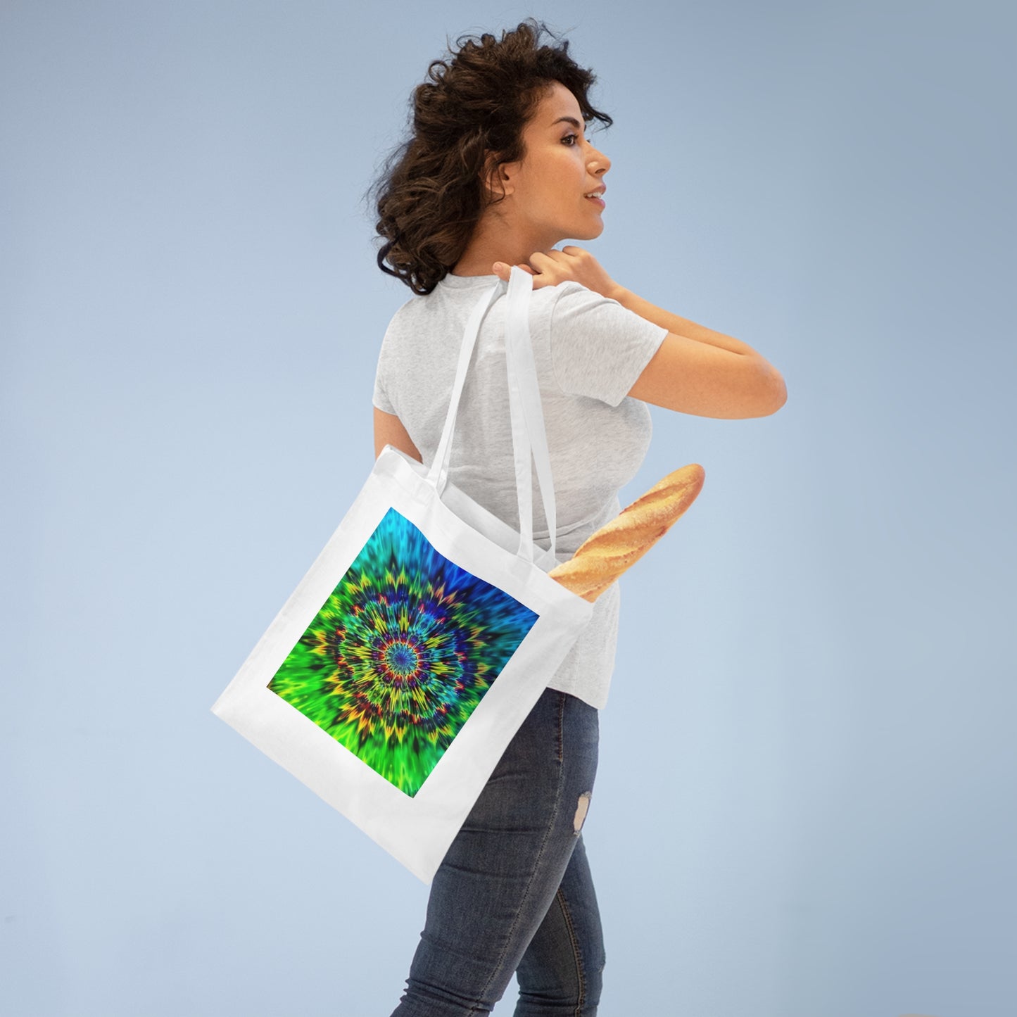 Kaleidoscope Mandala Tote Bag — Vibrant Psychedelic Beach & Market Tote
