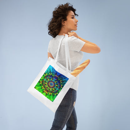Kaleidoscope Mandala Tote Bag — Vibrant Psychedelic Beach & Market Tote