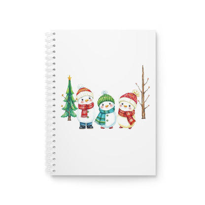 Christmas Snowmen Spiral Notebook — Cute Holiday Journal with Three Snowman Friends