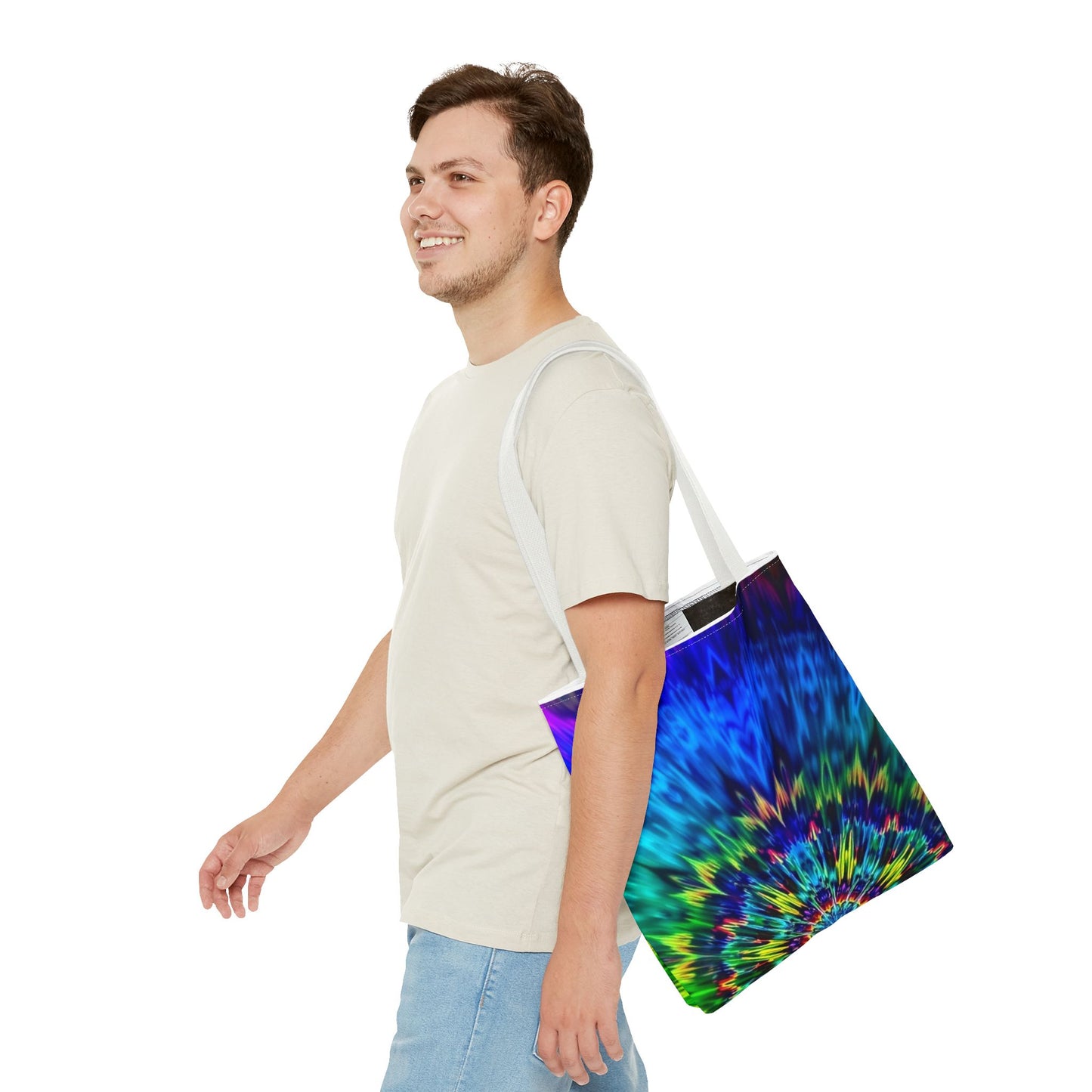 Tie-Dye Kaleidoscope Tote Bag — Vibrant All-Over Print Beach & Market Bag
