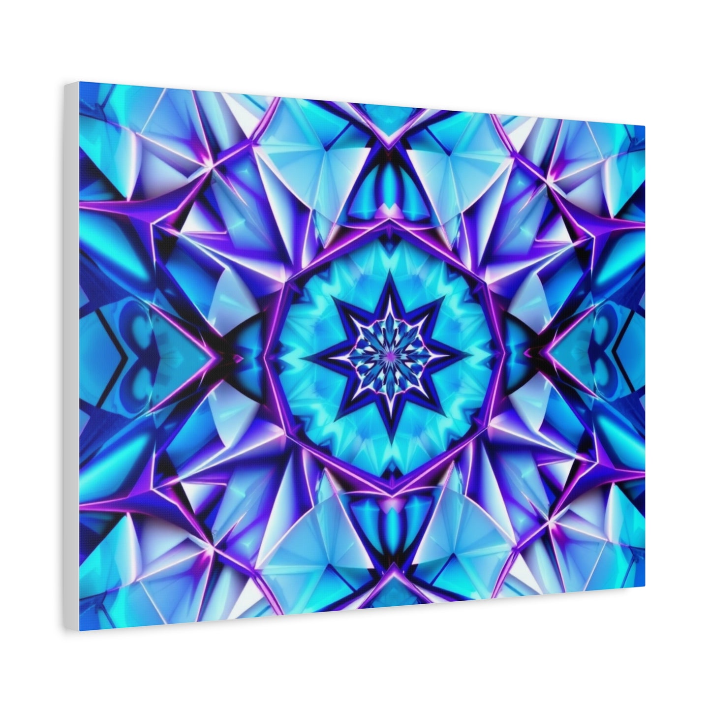 Blue Kaleidoscope Matte Canvas Wall Art – Stretched 1.25"
