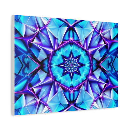 Blue Kaleidoscope Matte Canvas Wall Art – Stretched 1.25"