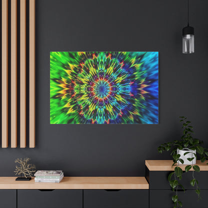 Psychedelic Kaleidoscope Matte Canvas Wall Art — Vibrant Mandala Stretched Canvas