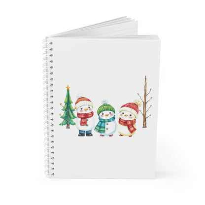 Christmas Snowmen Spiral Notebook — Cute Holiday Journal with Three Snowman Friends