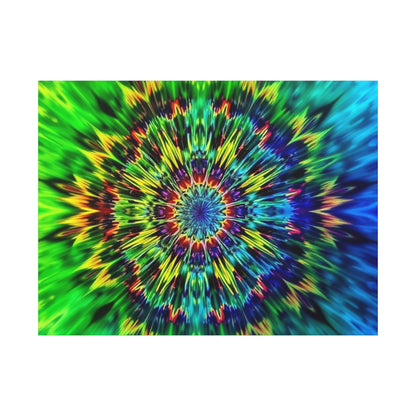 Psychedelic Kaleidoscope Matte Canvas Wall Art — Vibrant Mandala Stretched Canvas