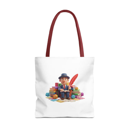 Tote — Cute Bookworm Writer Illustration Tote Bag