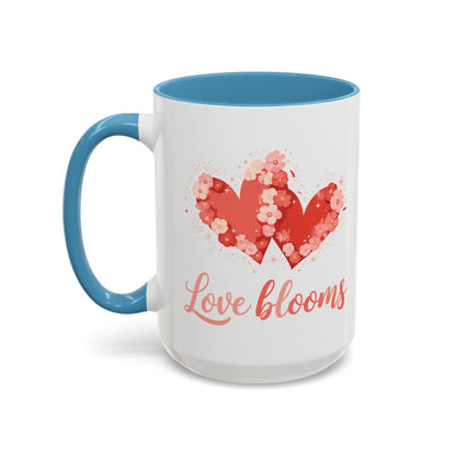 Love Blooms Accent Coffee Mug — Floral Heart 11/15oz