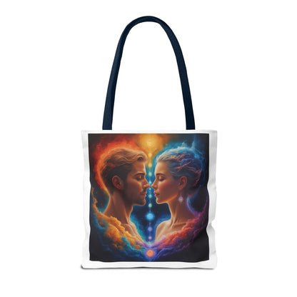 Mystic Soulmates Tote Bag — Celestial Couple Art AOP Tote