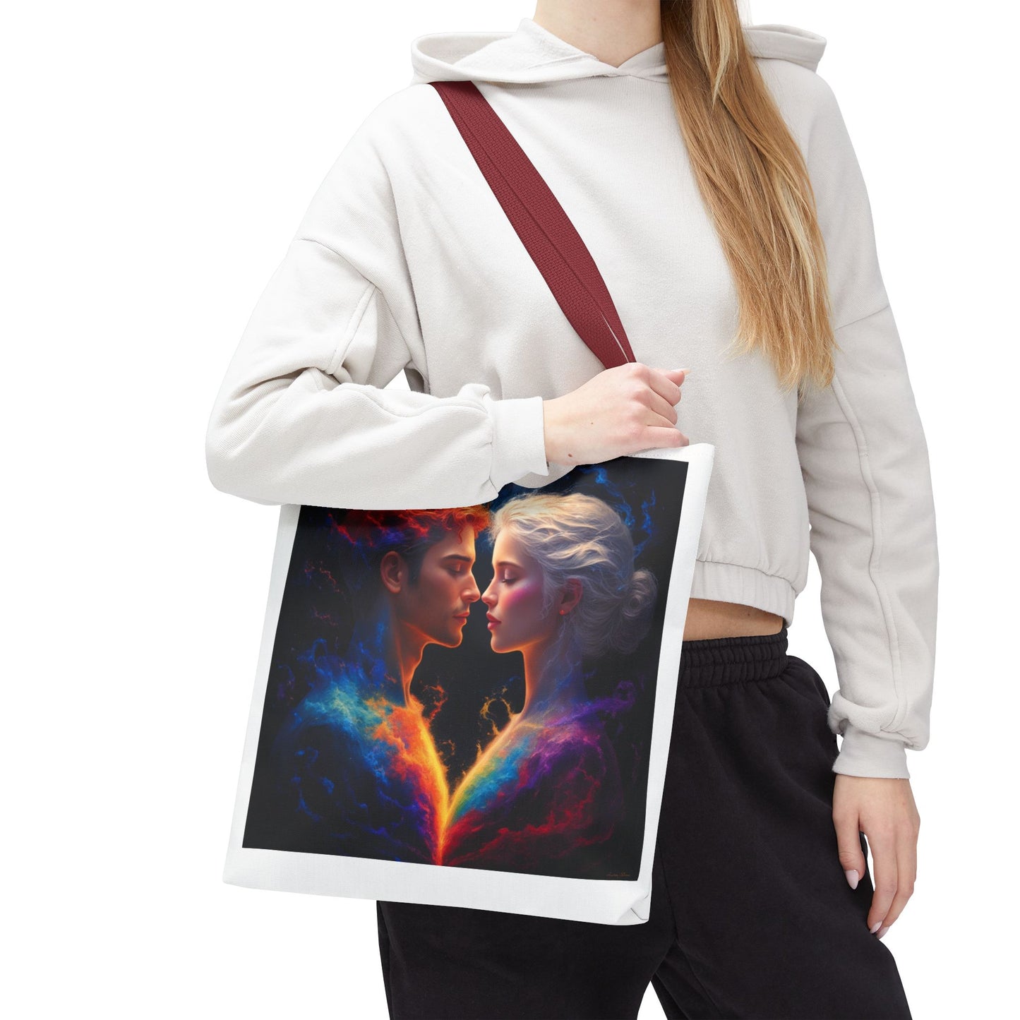 Cosmic Lovers Tote Bag — Fire & Ice Romantic Art AOP