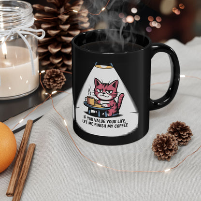 Humorous Cat Mug - Perfect Gift for Cat Lovers, Coffee Enthusiasts, Funny Kitchen Decor, Office Mug, Birthday Gift