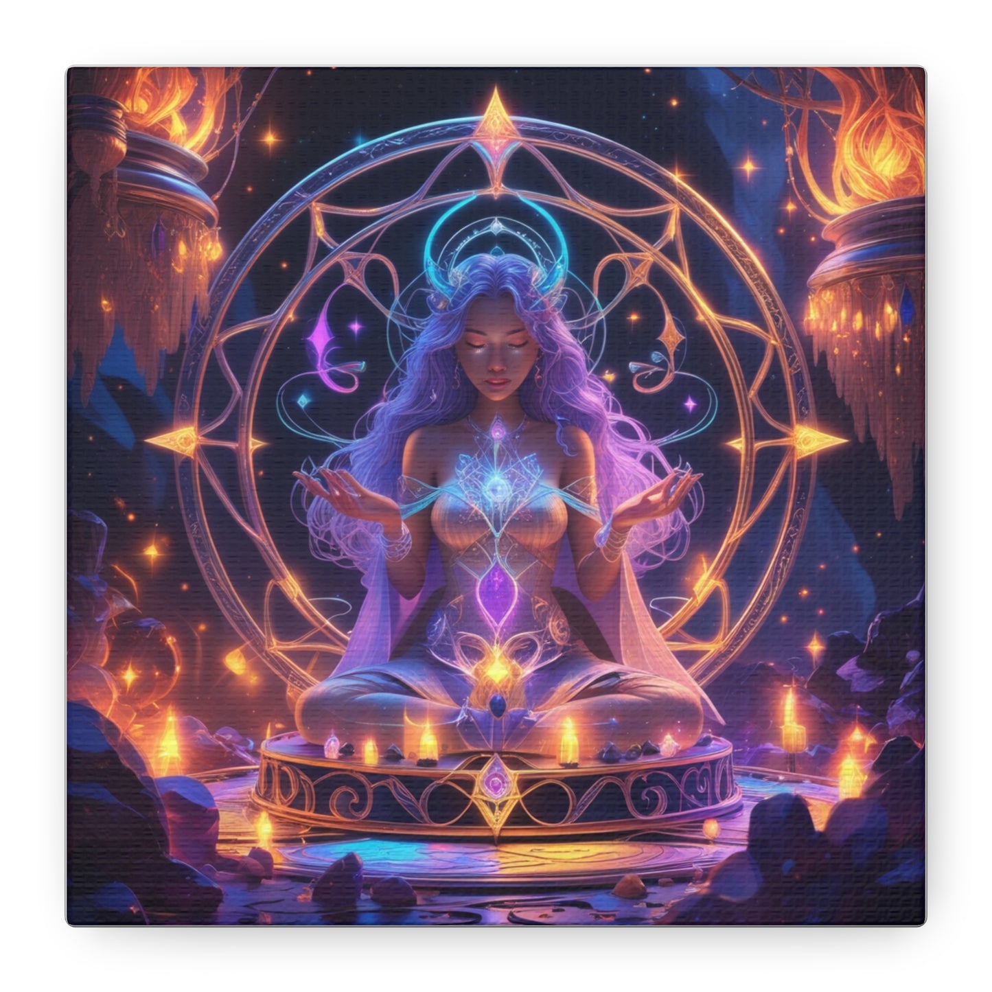 Mystic Meditation Canvas Print — Spiritual Goddess Wall Art