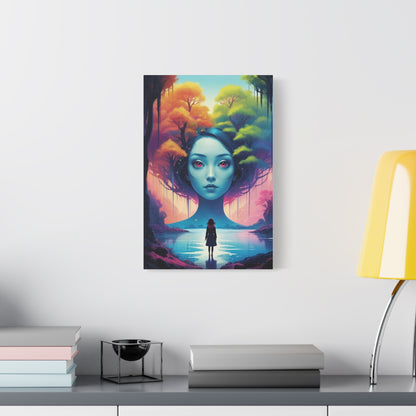 Surreal Blue Muse Canvas Art — Matte Stretched Wall Decor