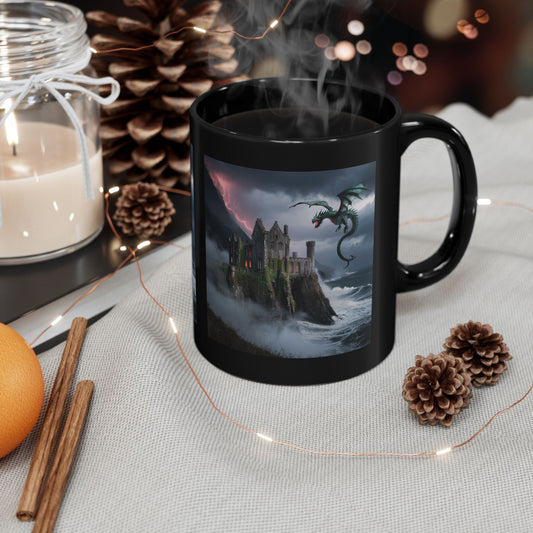 Fantasy Dragon Black Mug - Perfect for Gifts, Coffee Lovers, Halloween Decor, Themed Parties, Cosplay