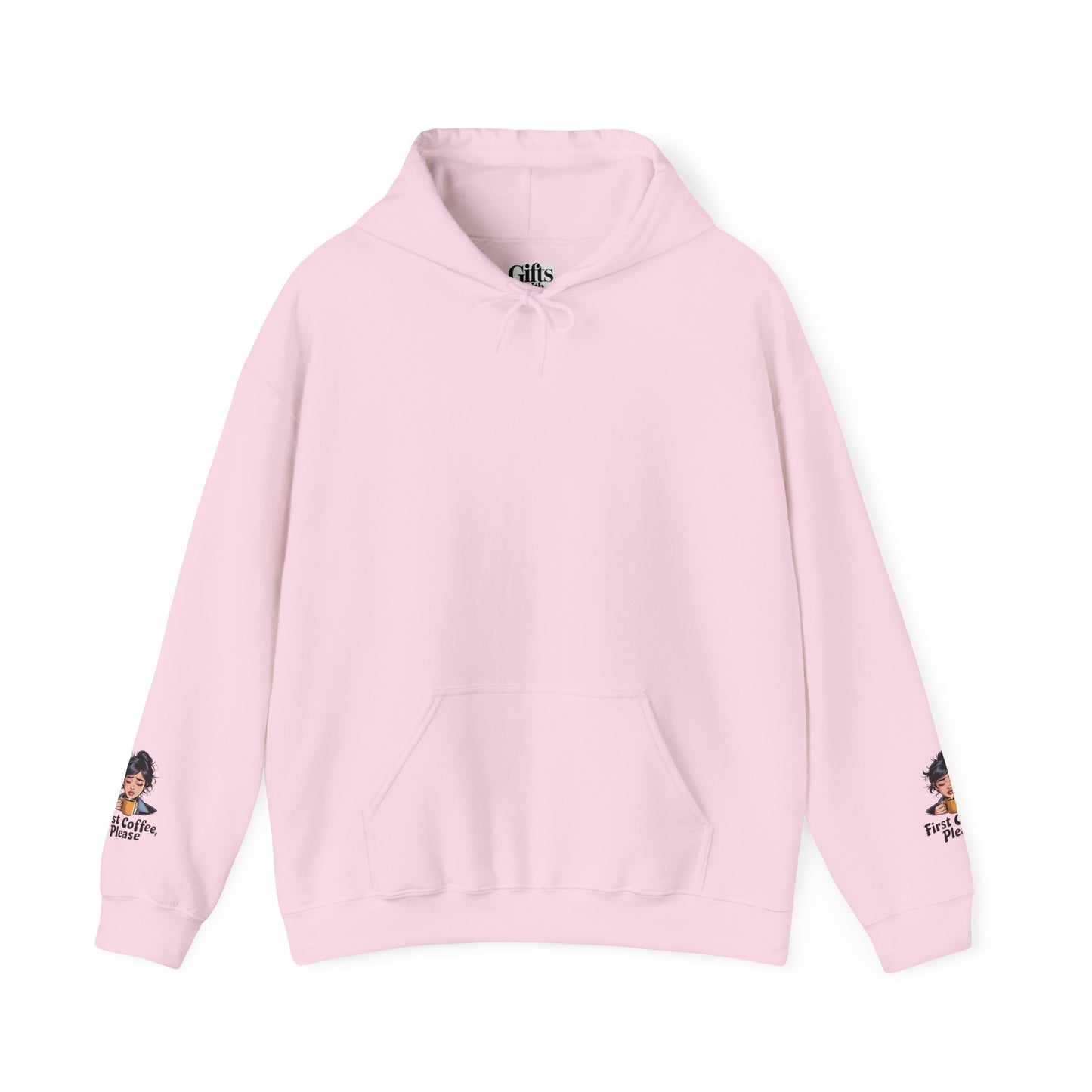 Hoodie — "First Coffee, Please" Cozy Coffee Lover Pullover