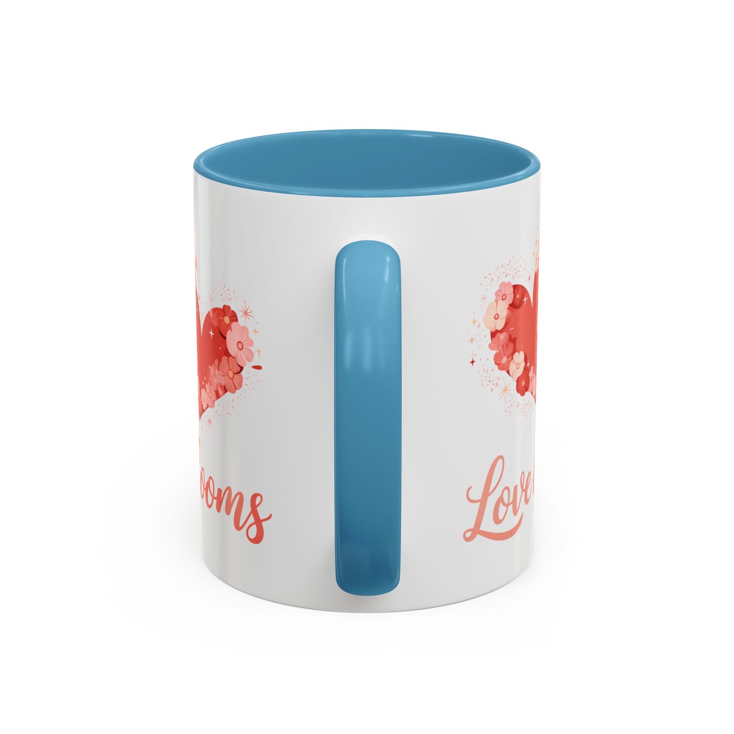 Love Blooms Accent Coffee Mug — Floral Heart 11/15oz