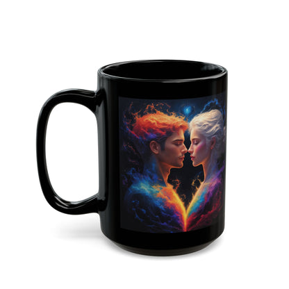 Taza de Amantes Cósmicos — Taza de Café con Arte de Pareja Galáctica (325 ml/440 ml)
