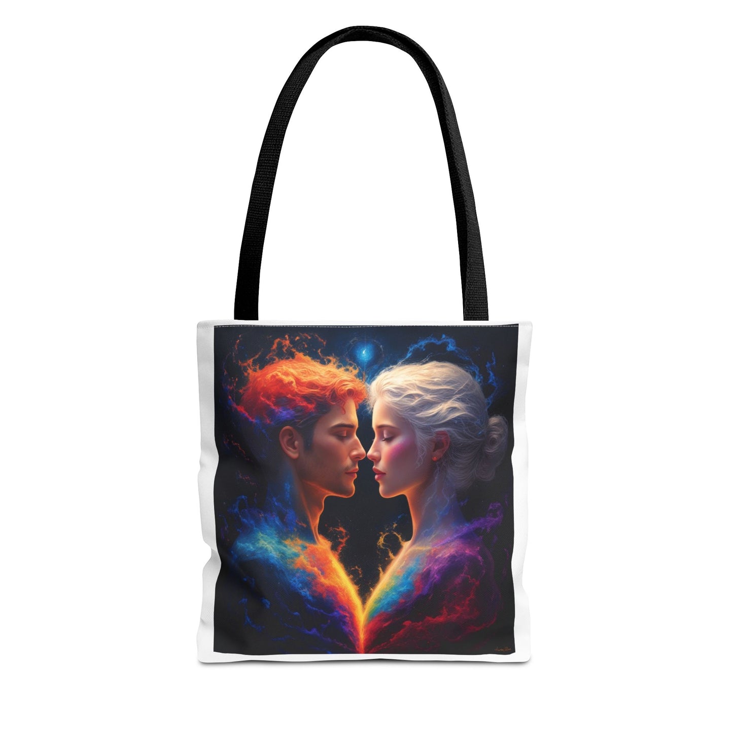 Cosmic Lovers Tote Bag — Fire & Ice Romantic Art AOP