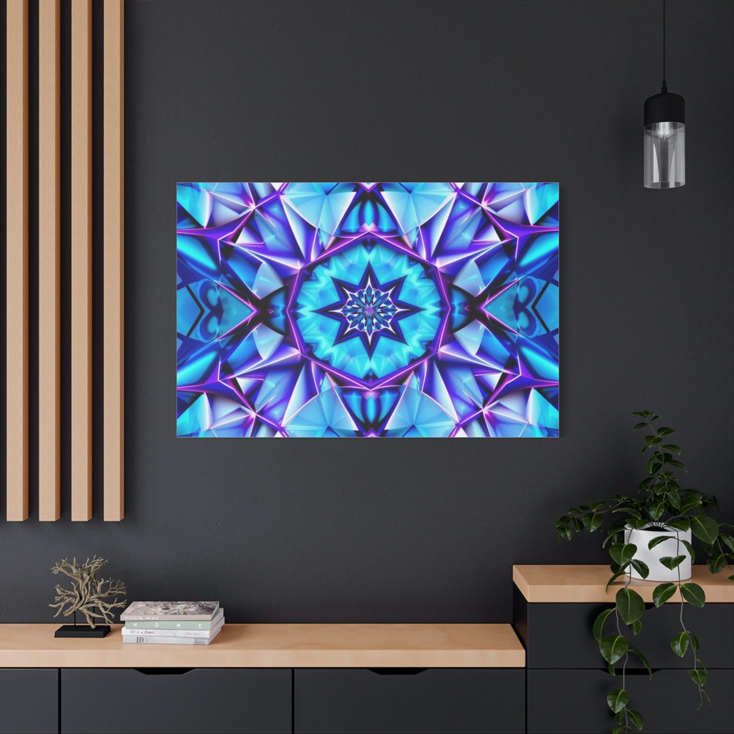 Blue Kaleidoscope Matte Canvas Wall Art – Stretched 1.25"