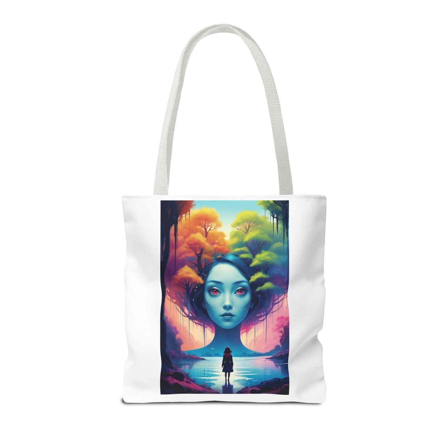 Dreamscape Portrait Tote Bag — Surreal Forest Girl Art