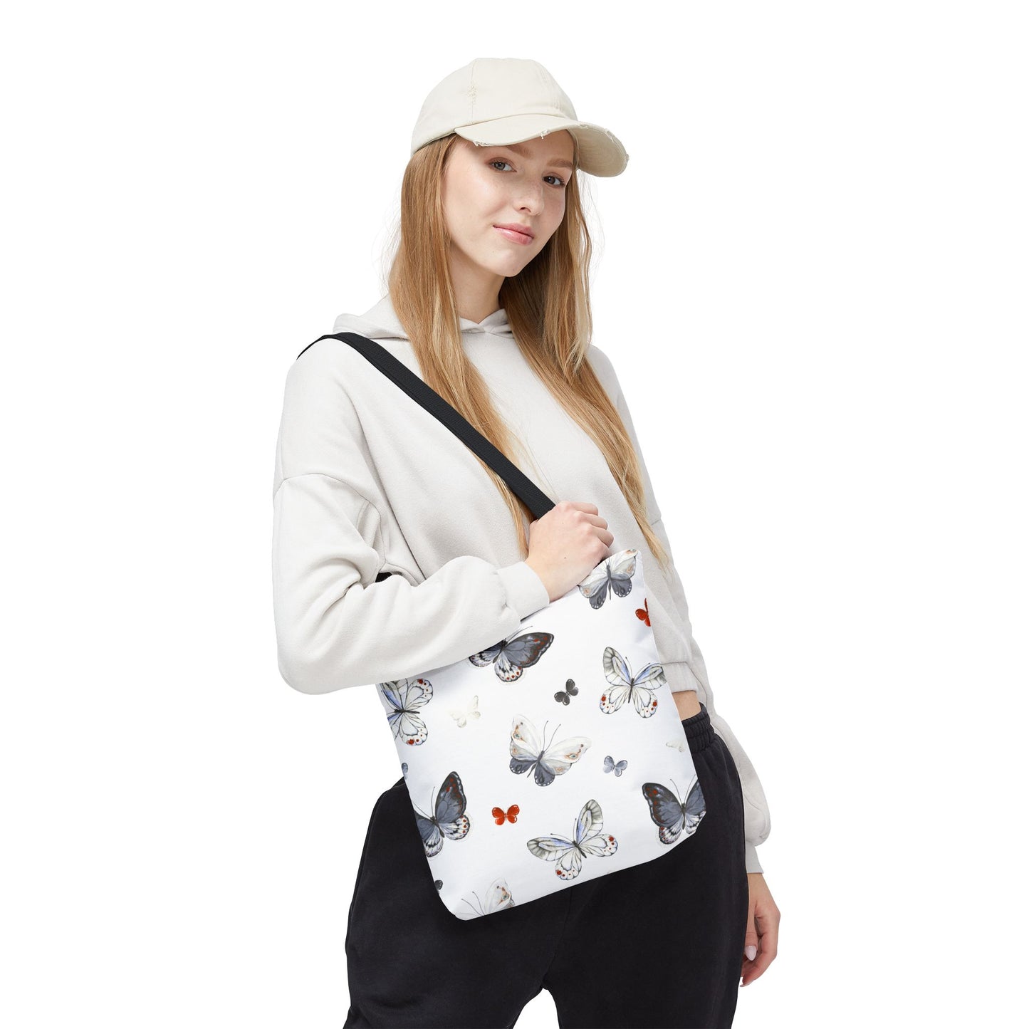 Butterfly Pattern Tote Bag — Lightweight Floral Tote for Everyday Use