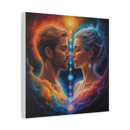 Spiritual Lovers Matte Canvas Print — Energetic Soulmate Portrait