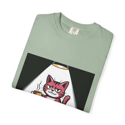 Camiseta divertida de gato y café: "Si valoras tu vida, déjame terminar mi café".
