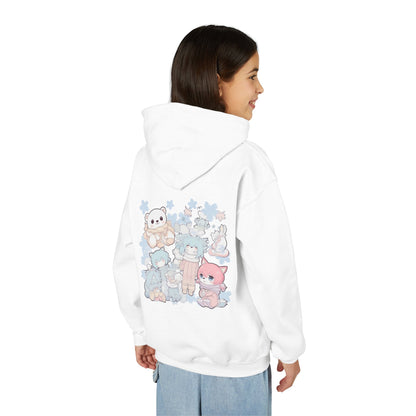 Youth Hoodie — Pastel Kawaii Plush Friends Graphic