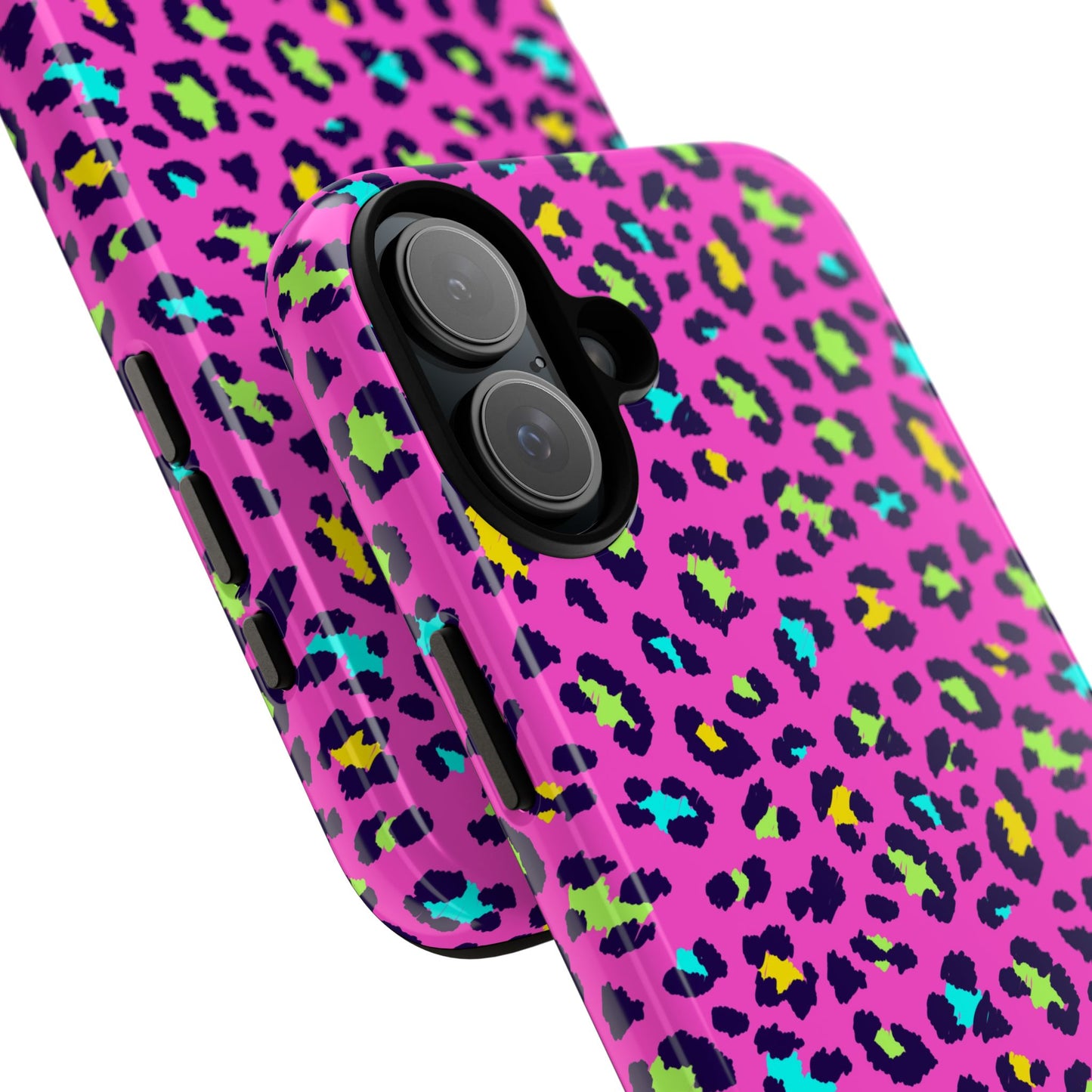 iPhone Pink Neon Leopard Phone Case — Bold Protective iPhone Cover