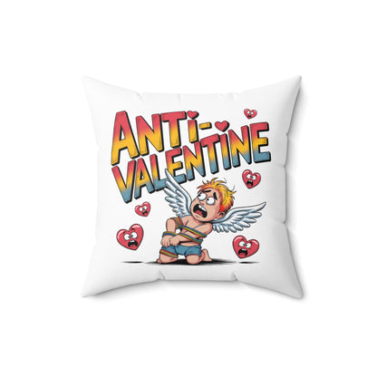Anti-Valentine Pillow — Funny Anti-Love Decorative Throw Pillow (Cupid Bound Design)